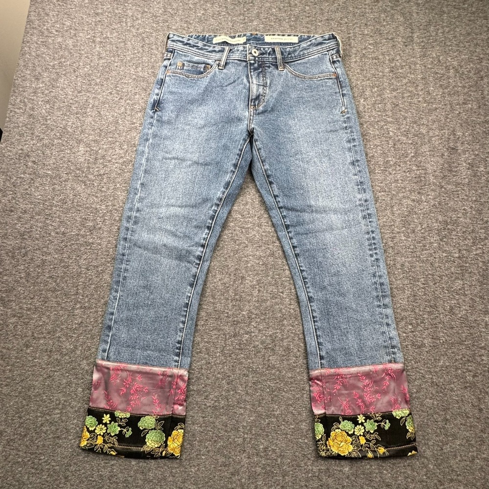Anthropologie Pilcro Letterpress Slim Boyfriend Jeans Women 27 Fit 32x27 - Picture 1 of 16